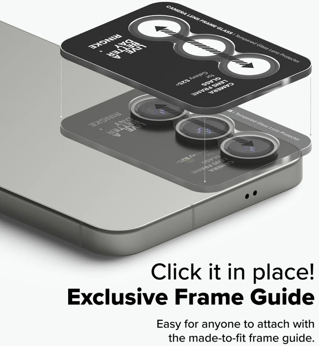 Ringke Frame Glass Samsung Galaxy S25 Plus Camera Protector (2-Pack) afbeelding 4