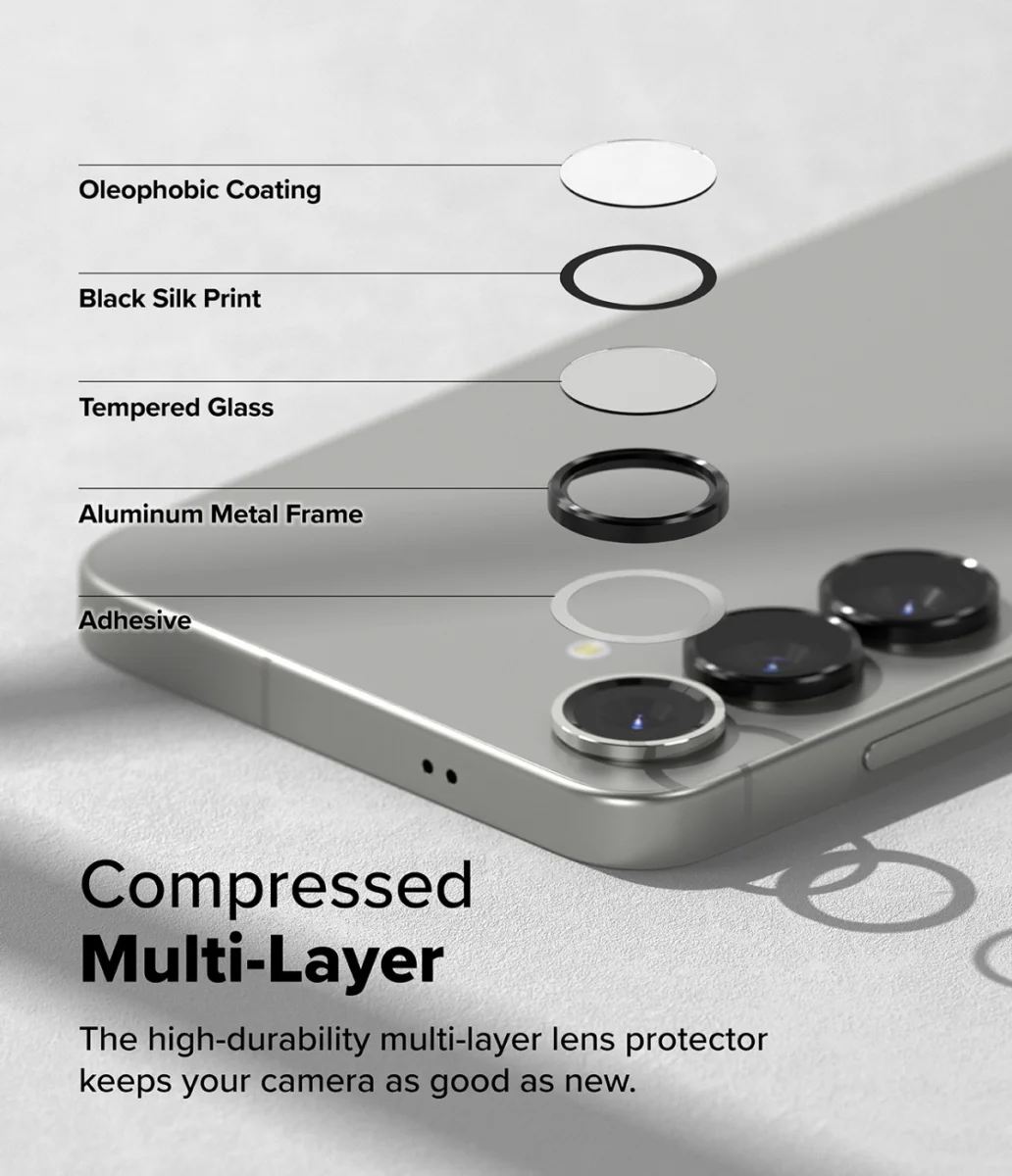Ringke Frame Glass Samsung Galaxy S25 Plus Camera Protector (2-Pack) afbeelding 8