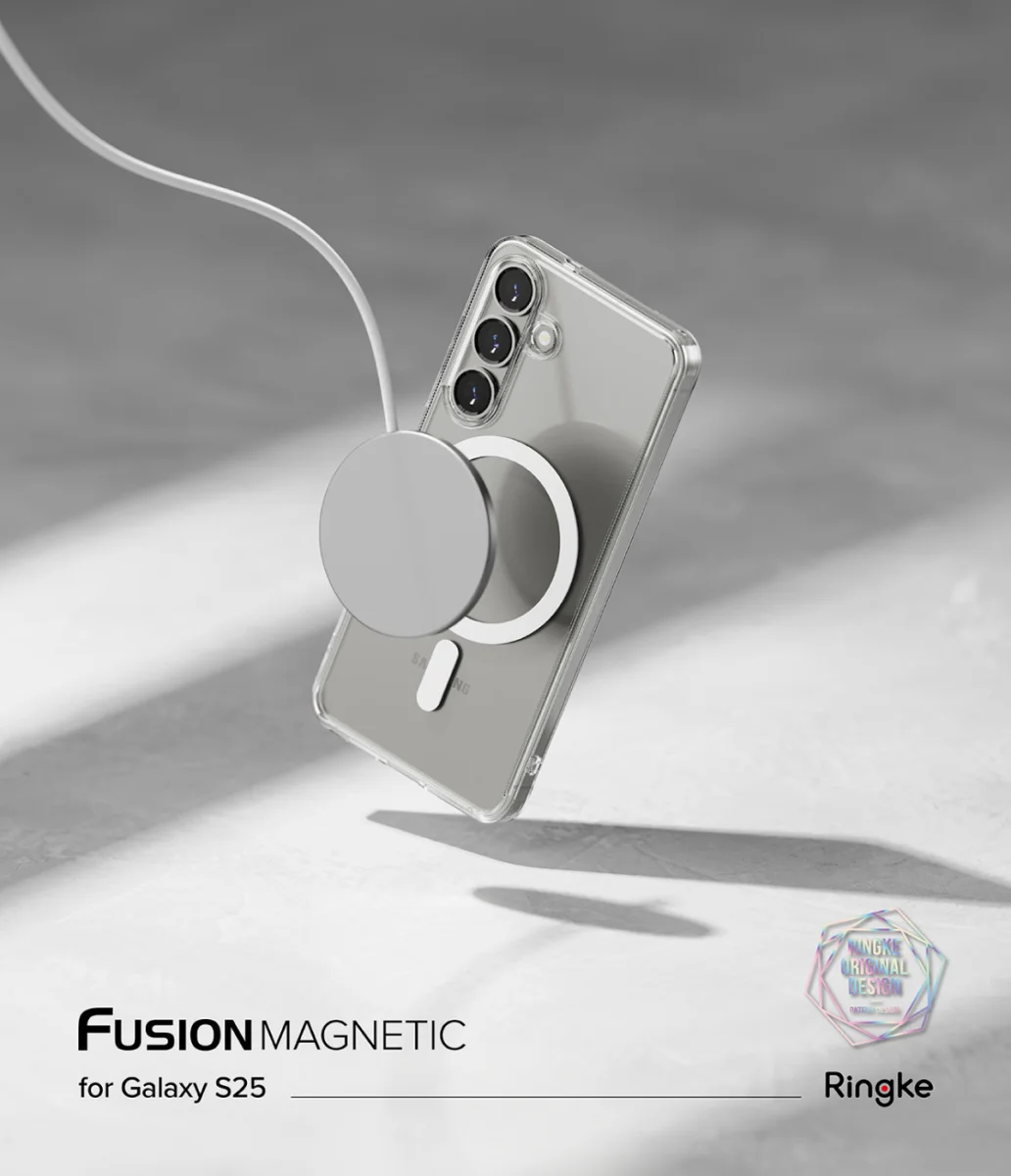 Ringke Fusion Magnetic Samsung Galaxy S25 Hoesje MagSafe / Qi2 Transparant afbeelding 3