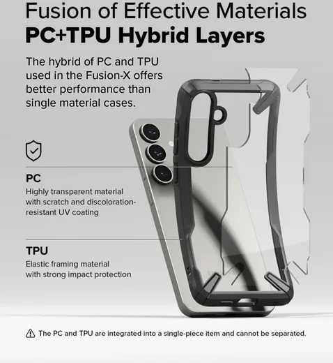 Ringke Fusion X Samsung Galaxy S25 Hoesje Back Cover Zwart afbeelding 10