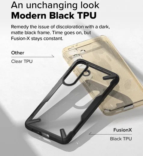 Ringke Fusion X Samsung Galaxy S25 Hoesje Back Cover Zwart afbeelding 6