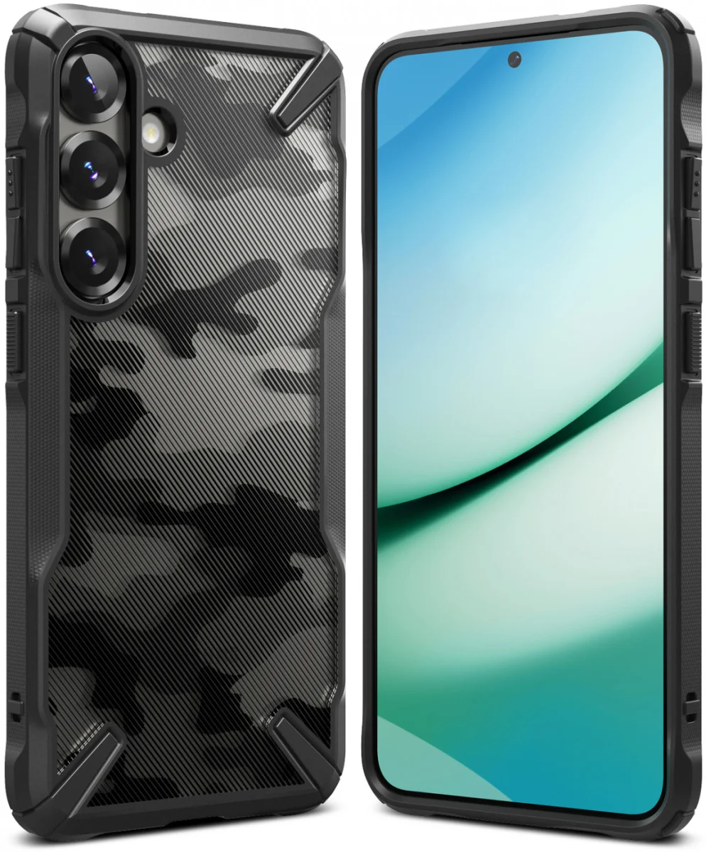 Ringke Fusion X Samsung Galaxy S25 Hoesje Back Cover Camo Zwart afbeelding 1
