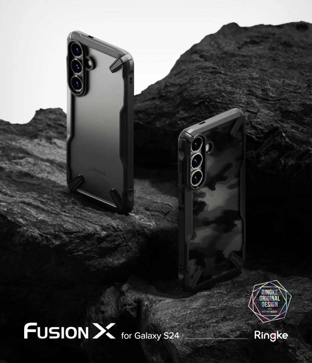Ringke Fusion X Samsung Galaxy S25 Hoesje Back Cover Camo Zwart afbeelding 3