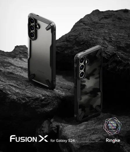 Ringke Fusion X Samsung Galaxy S25 Hoesje Back Cover Camo Zwart afbeelding 3