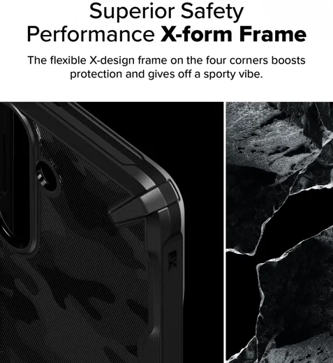 Ringke Fusion X Samsung Galaxy S25 Hoesje Back Cover Camo Zwart afbeelding 5