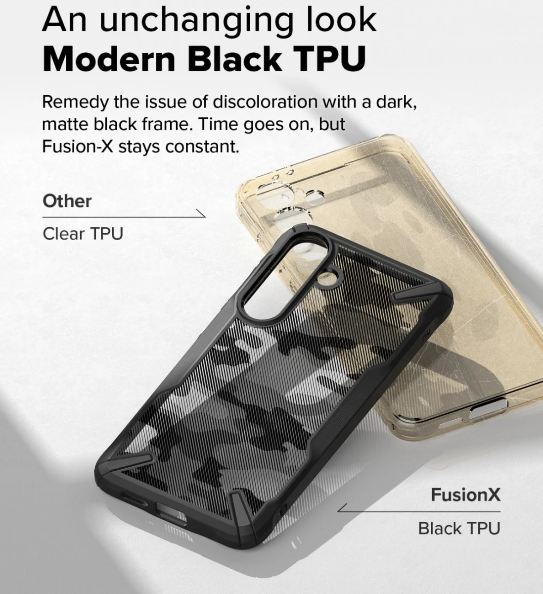 Ringke Fusion X Samsung Galaxy S25 Hoesje Back Cover Camo Zwart afbeelding 6