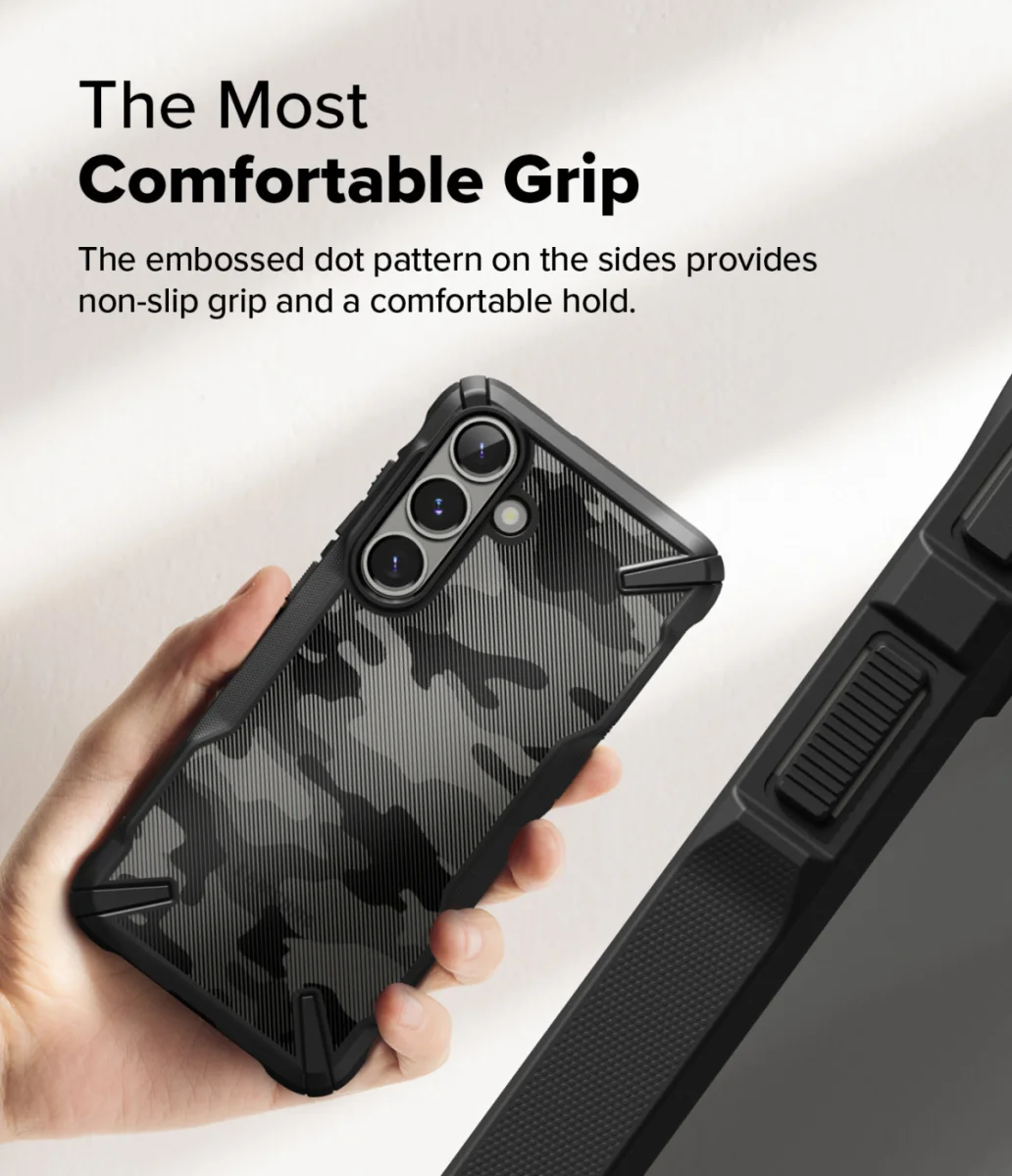 Ringke Fusion X Samsung Galaxy S25 Hoesje Back Cover Camo Zwart afbeelding 7
