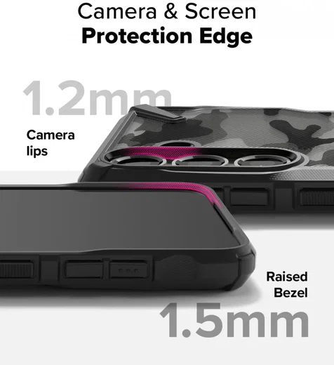 Ringke Fusion X Samsung Galaxy S25 Hoesje Back Cover Camo Zwart afbeelding 9