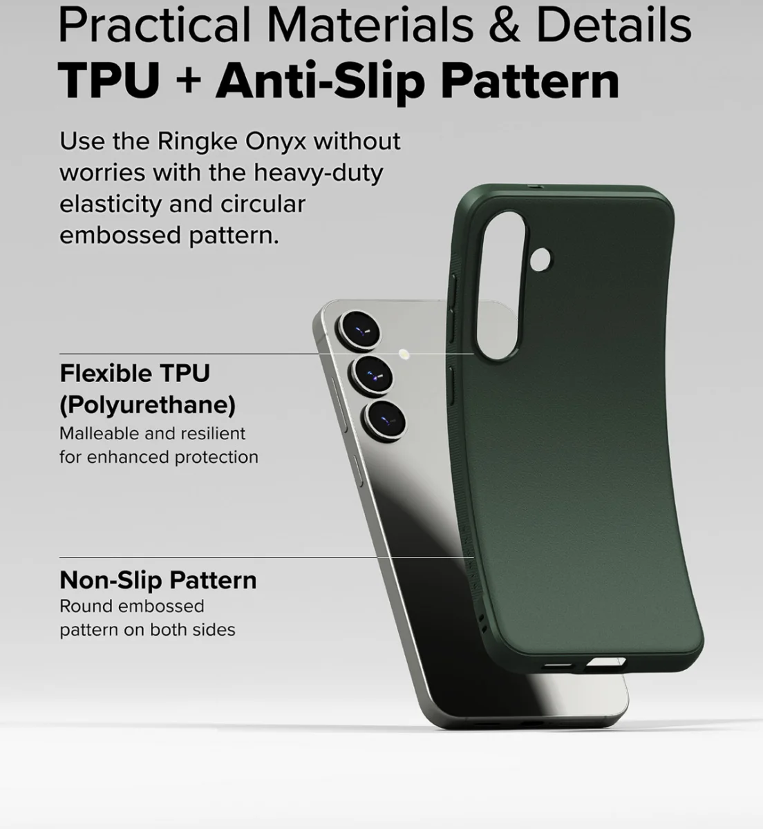 Ringke Onyx Samsung Galaxy S25 Hoesje Flexibel TPU Back Cover Groen afbeelding 3