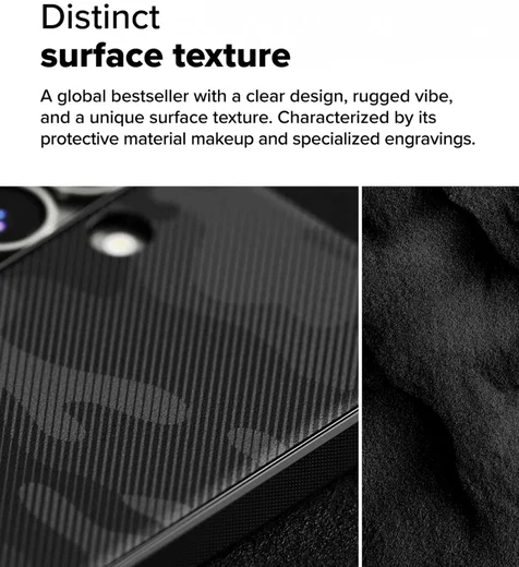 Ringke Onyx Samsung Galaxy S25 Hoesje Flexibel TPU Back Cover Design Camo Zwart afbeelding 2