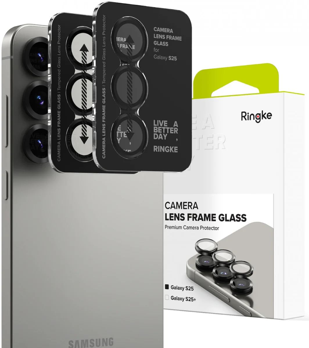 Ringke Frame Glass Samsung Galaxy S25 Camera Protector (2-Pack) afbeelding 1