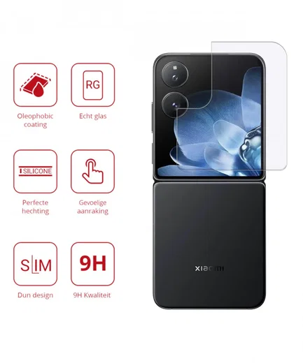 Rosso Xiaomi Mix Flip 9H Tempered Glass Screen Protector afbeelding 2