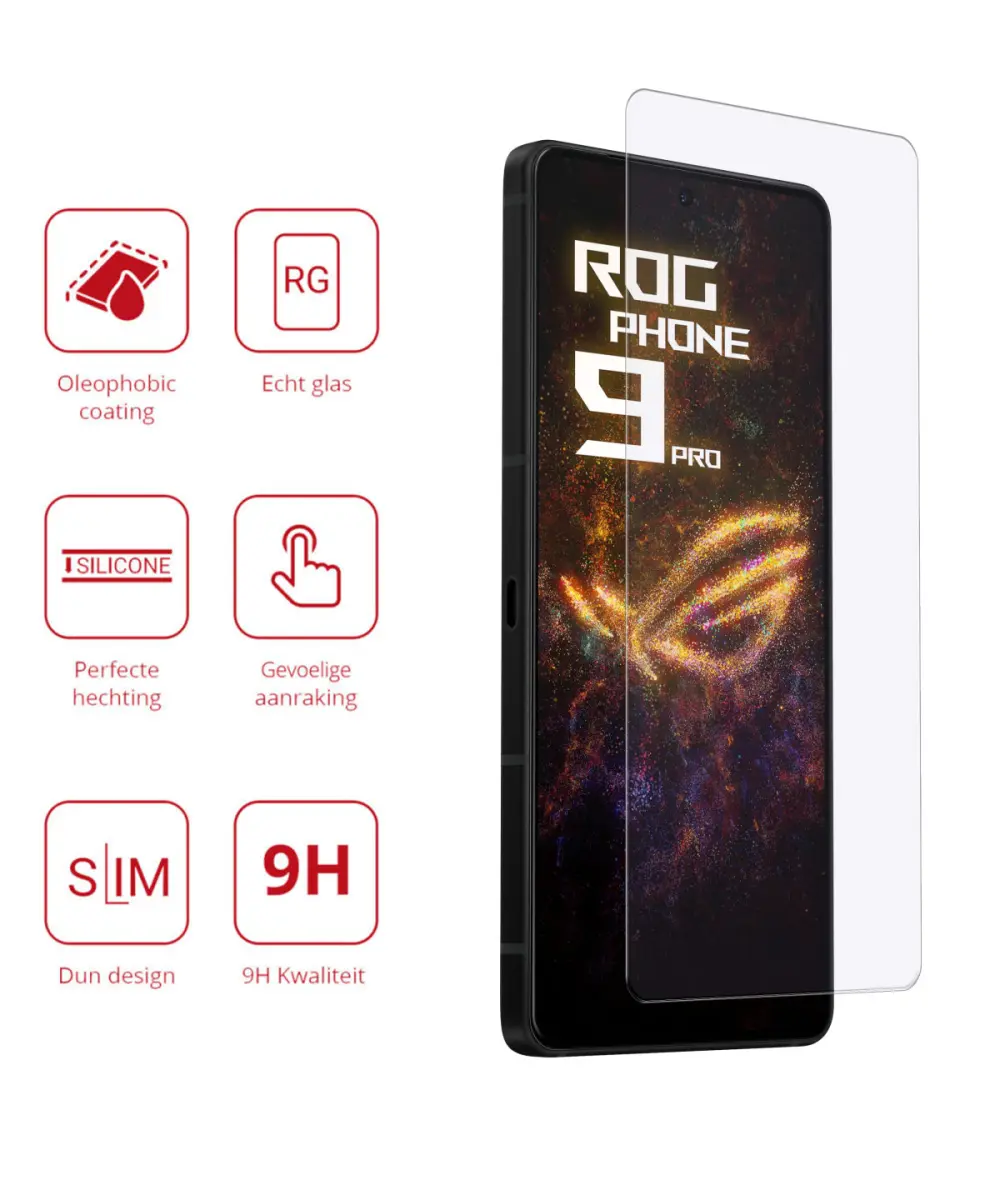 Rosso Asus ROG Phone 9 / 9 Pro 9H Tempered Glass Screen Protector afbeelding 2
