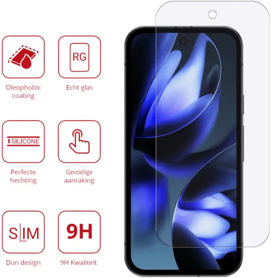 Rosso Google Pixel 9a 9H Tempered Glass Screen Protector afbeelding 2