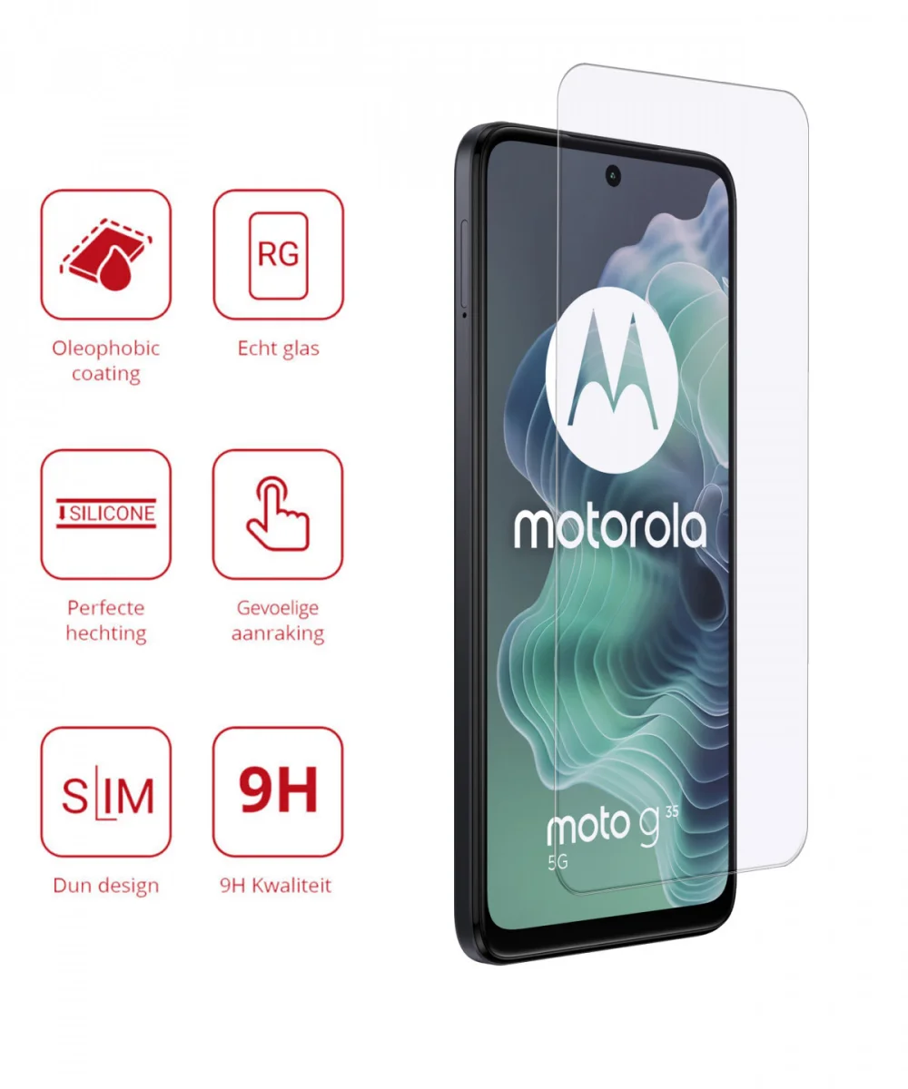 Rosso Motorola Moto G35 9H Tempered Glass Screen Protector afbeelding 2