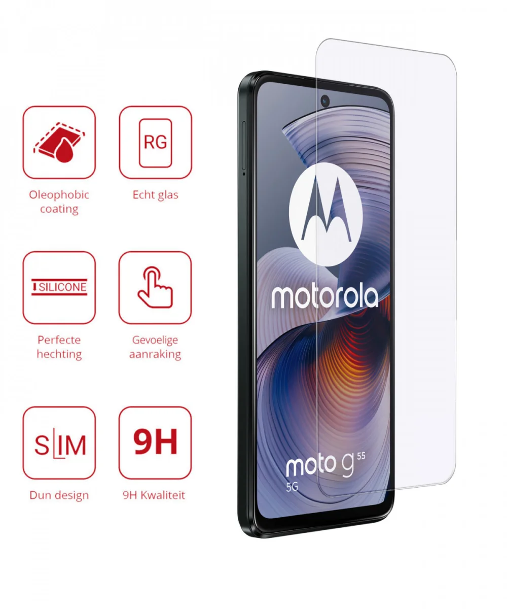 Rosso Motorola Moto G55 9H Tempered Glass Screen Protector afbeelding 2