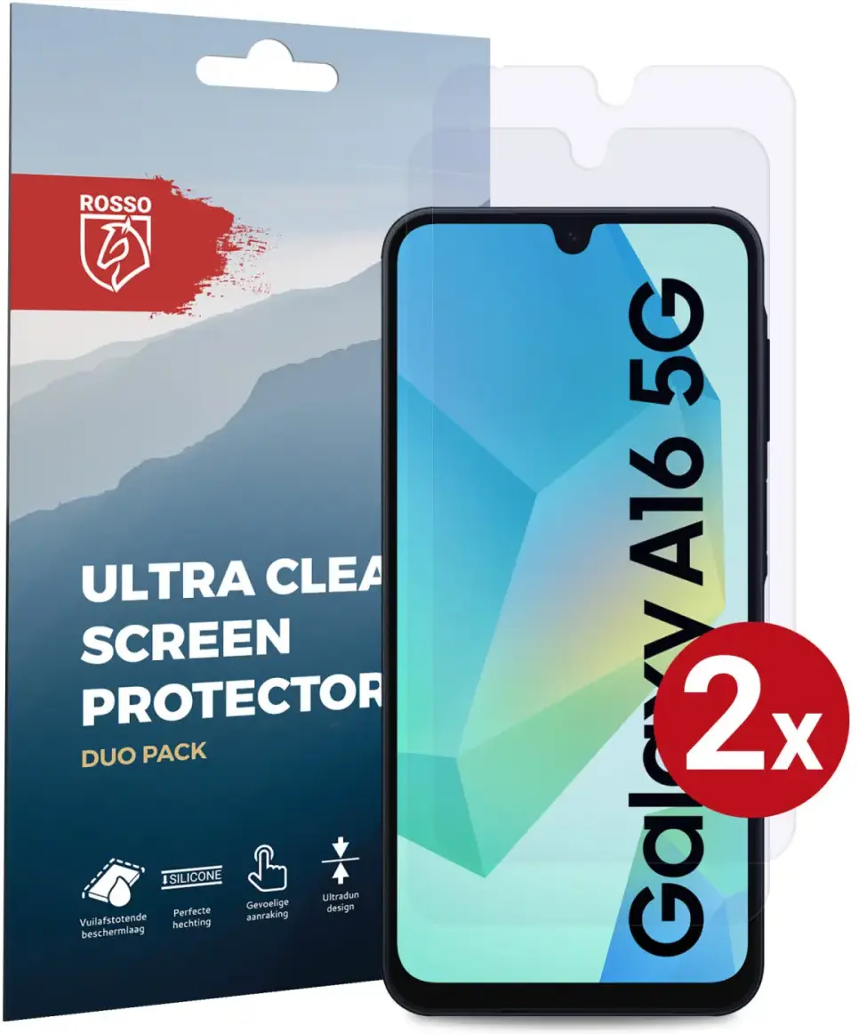 Rosso Samsung Galaxy A16 Screen Protector Case Friendly Folie Duo Pack afbeelding 1