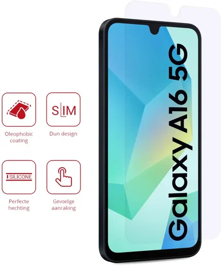 Rosso Samsung Galaxy A16 Screen Protector Case Friendly Folie Duo Pack afbeelding 2