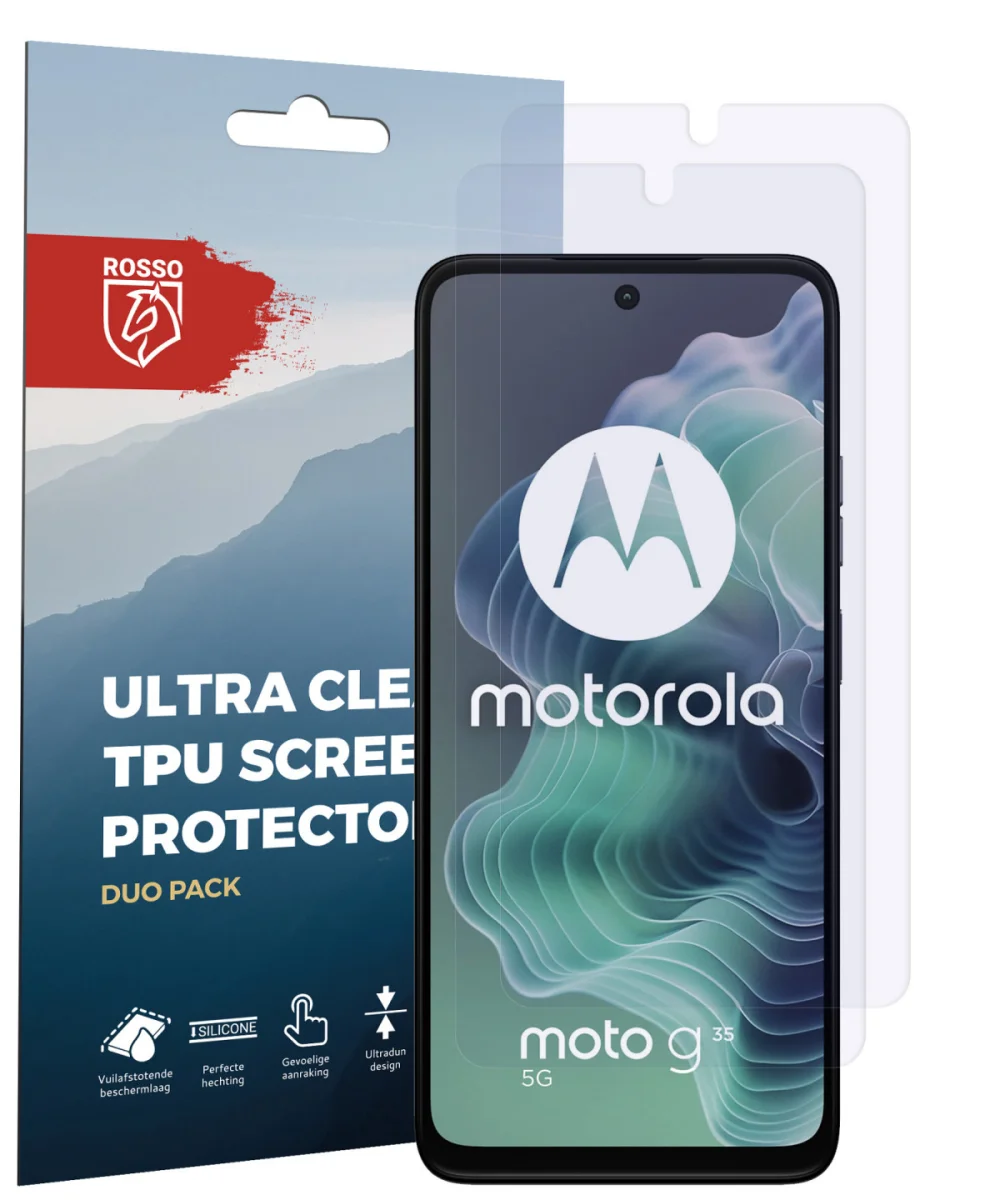 Rosso Motorola Moto G35 Screen Protector Case Friendly Folie Duo Pack afbeelding 7