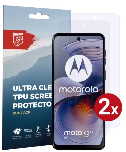 Rosso Motorola Moto G55 Screen Protector Case Friendly Folie Duo Pack afbeelding 1