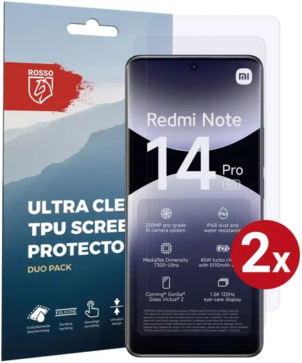 Rosso Xiaomi Poco X7 / Redmi Note 14 Pro 5G Screen Protector Folie Duo Pack afbeelding 1