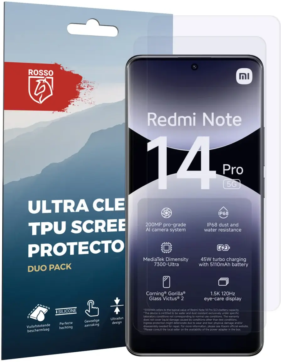 Rosso Xiaomi Poco X7 / Redmi Note 14 Pro 5G Screen Protector Folie Duo Pack afbeelding 7