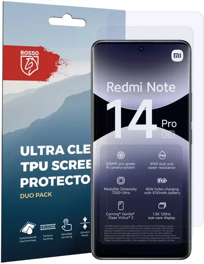 Rosso Xiaomi Poco X7 / Redmi Note 14 Pro 5G Screen Protector Folie Duo Pack afbeelding 7