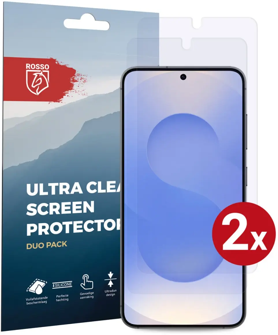 Rosso Samsung Galaxy S25 Screen Protector Case Friendly Folie Duo Pack afbeelding 1