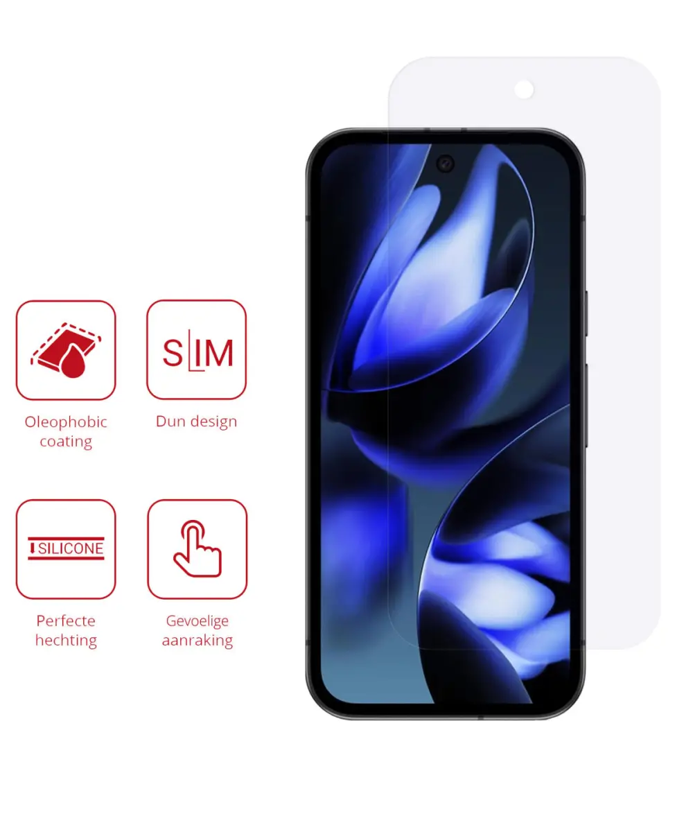 Rosso Google Pixel 9a Screen Protector Case Friendly Folie Duo Pack afbeelding 2