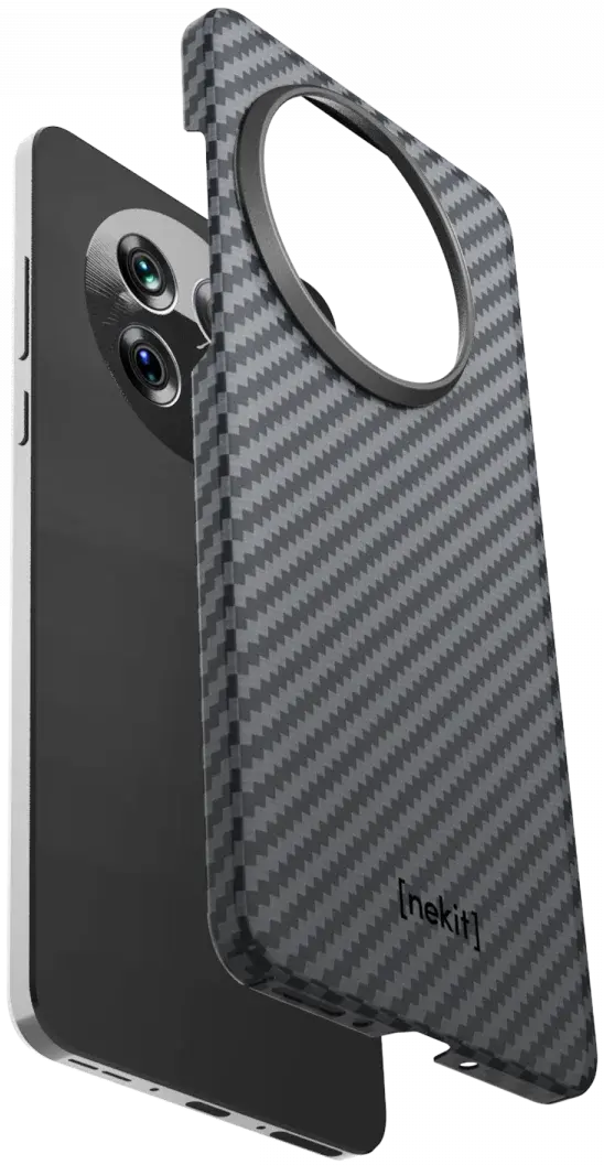 NEKIT Fiber OnePlus 13 Hoesje MagSafe Kevlar Back Cover Dun Zwart afbeelding 12
