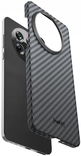 NEKIT Fiber OnePlus 13 Hoesje MagSafe Kevlar Back Cover Dun Zwart afbeelding 12