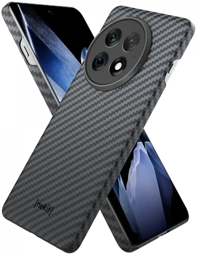 NEKIT Fiber OnePlus 13 Hoesje MagSafe Kevlar Back Cover Dun Zwart afbeelding 13