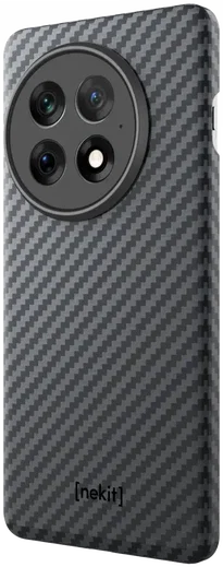 NEKIT Fiber OnePlus 13 Hoesje MagSafe Kevlar Back Cover Dun Zwart afbeelding 15