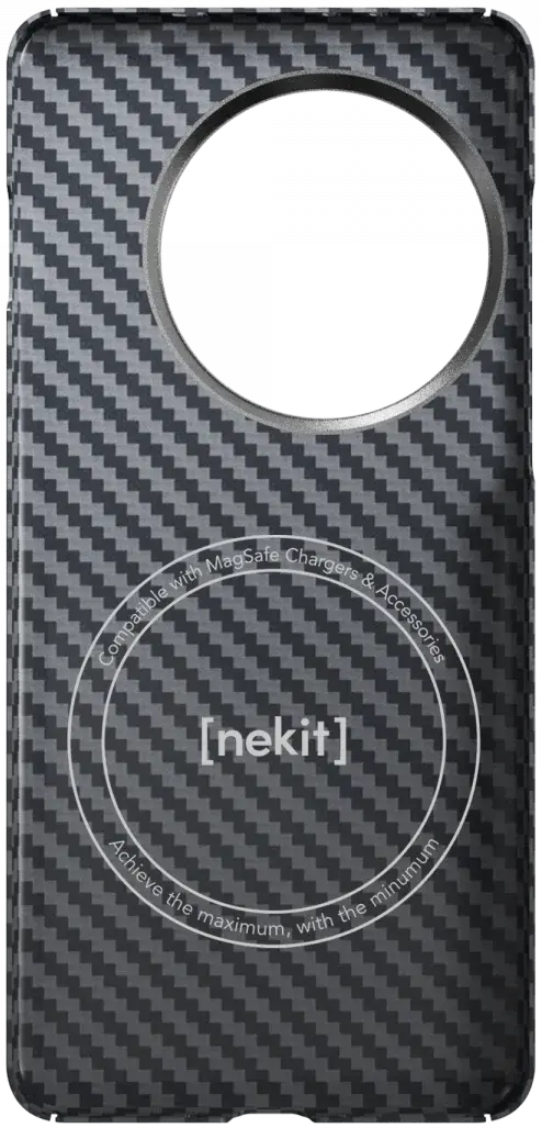 NEKIT Fiber OnePlus 13 Hoesje MagSafe Kevlar Back Cover Dun Zwart afbeelding 17