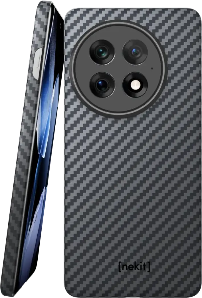 NEKIT Fiber OnePlus 13 Hoesje MagSafe Kevlar Back Cover Dun Zwart afbeelding 1