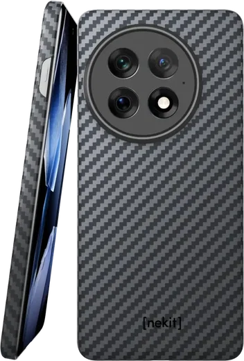 NEKIT Fiber OnePlus 13 Hoesje MagSafe Kevlar Back Cover Dun Zwart afbeelding 1