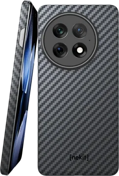 NEKIT Fiber OnePlus 13 Hoesje MagSafe Kevlar Back Cover Dun Zwart