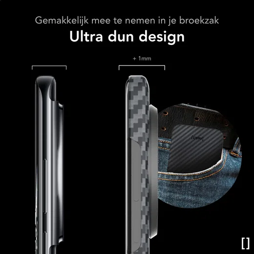 NEKIT Fiber OnePlus 13 Hoesje MagSafe Kevlar Back Cover Dun Zwart afbeelding 5