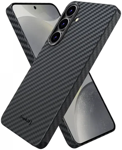 NEKIT Fiber Samsung Galaxy S25 Hoesje MagSafe / Qi2 Kevlar Back Cover Dun Zwart afbeelding 13