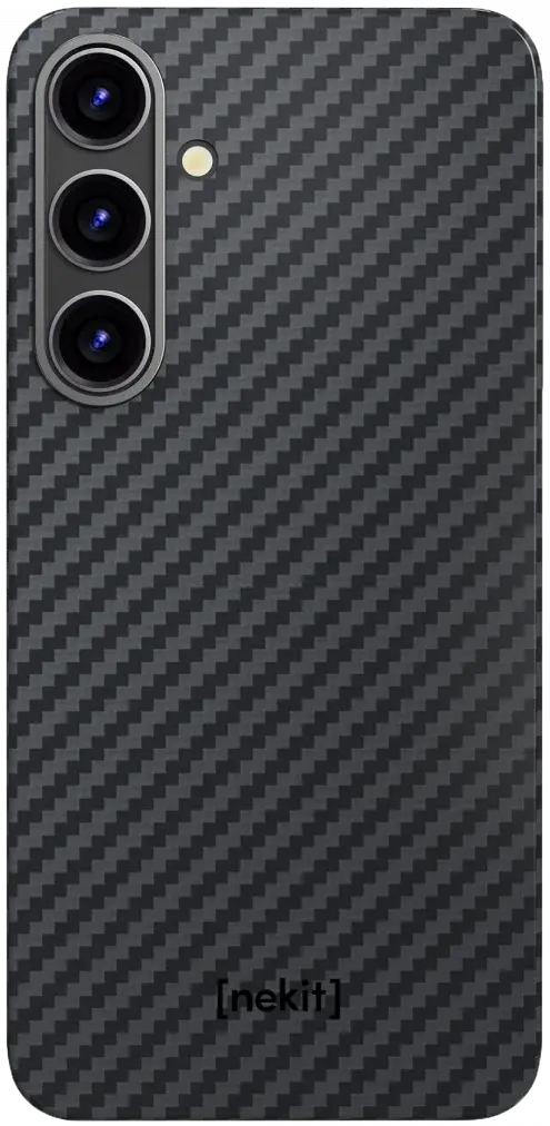NEKIT Fiber Samsung Galaxy S25 Hoesje MagSafe / Qi2 Kevlar Back Cover Dun Zwart afbeelding 14