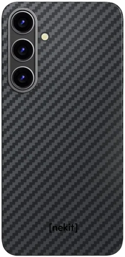 NEKIT Fiber Samsung Galaxy S25 Hoesje MagSafe / Qi2 Kevlar Back Cover Dun Zwart afbeelding 14