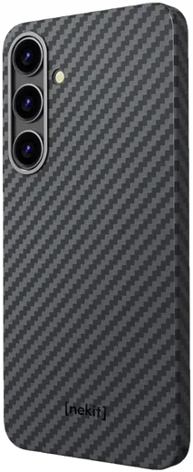 NEKIT Fiber Samsung Galaxy S25 Hoesje MagSafe / Qi2 Kevlar Back Cover Dun Zwart afbeelding 15