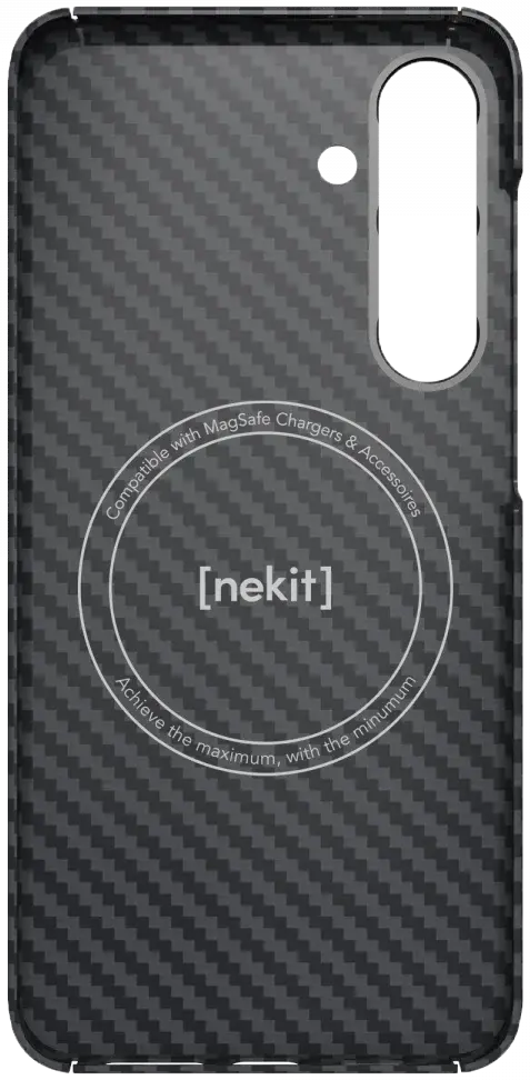 NEKIT Fiber Samsung Galaxy S25 Hoesje MagSafe / Qi2 Kevlar Back Cover Dun Zwart afbeelding 17