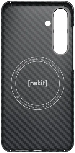 NEKIT Fiber Samsung Galaxy S25 Hoesje MagSafe / Qi2 Kevlar Back Cover Dun Zwart afbeelding 17