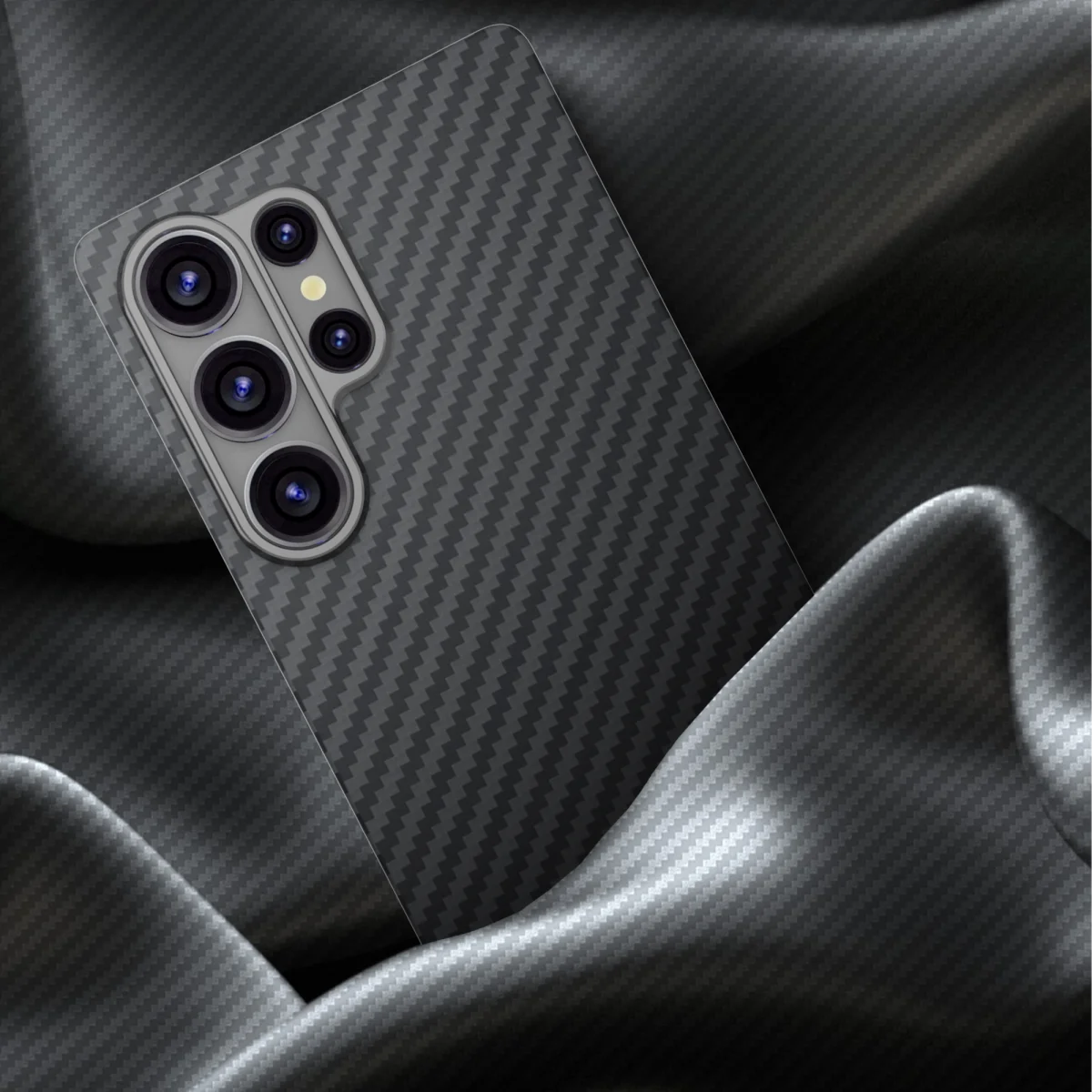 NEKIT Fiber Samsung Galaxy S25 Ultra Hoesje MagSafe Kevlar Back Cover Dun Zwart afbeelding 11