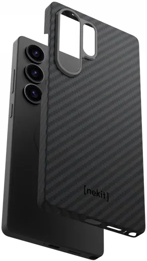 NEKIT Fiber Samsung Galaxy S25 Ultra Hoesje MagSafe Kevlar Back Cover Dun Zwart afbeelding 12