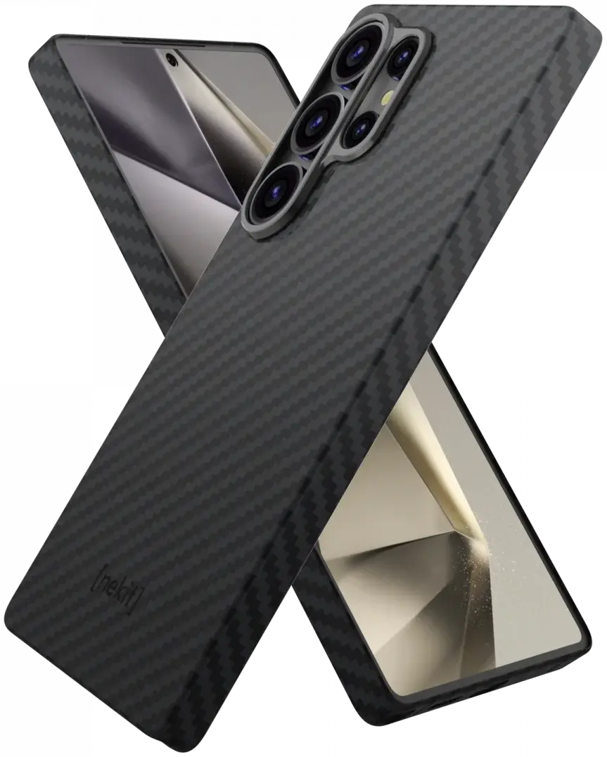 NEKIT Fiber Samsung Galaxy S25 Ultra Hoesje MagSafe Kevlar Back Cover Dun Zwart afbeelding 13