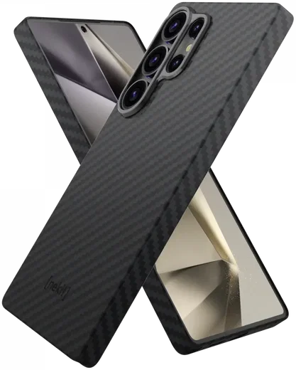 NEKIT Fiber Samsung Galaxy S25 Ultra Hoesje MagSafe Kevlar Back Cover Dun Zwart afbeelding 13