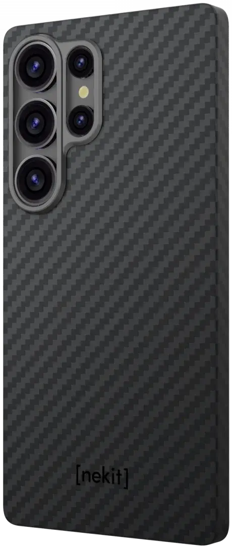 NEKIT Fiber Samsung Galaxy S25 Ultra Hoesje MagSafe Kevlar Back Cover Dun Zwart afbeelding 15