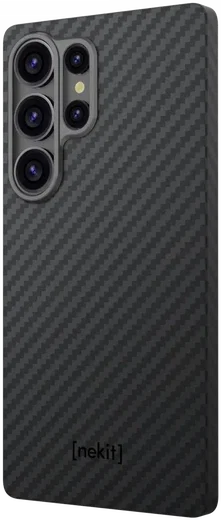 NEKIT Fiber Samsung Galaxy S25 Ultra Hoesje MagSafe Kevlar Back Cover Dun Zwart afbeelding 15